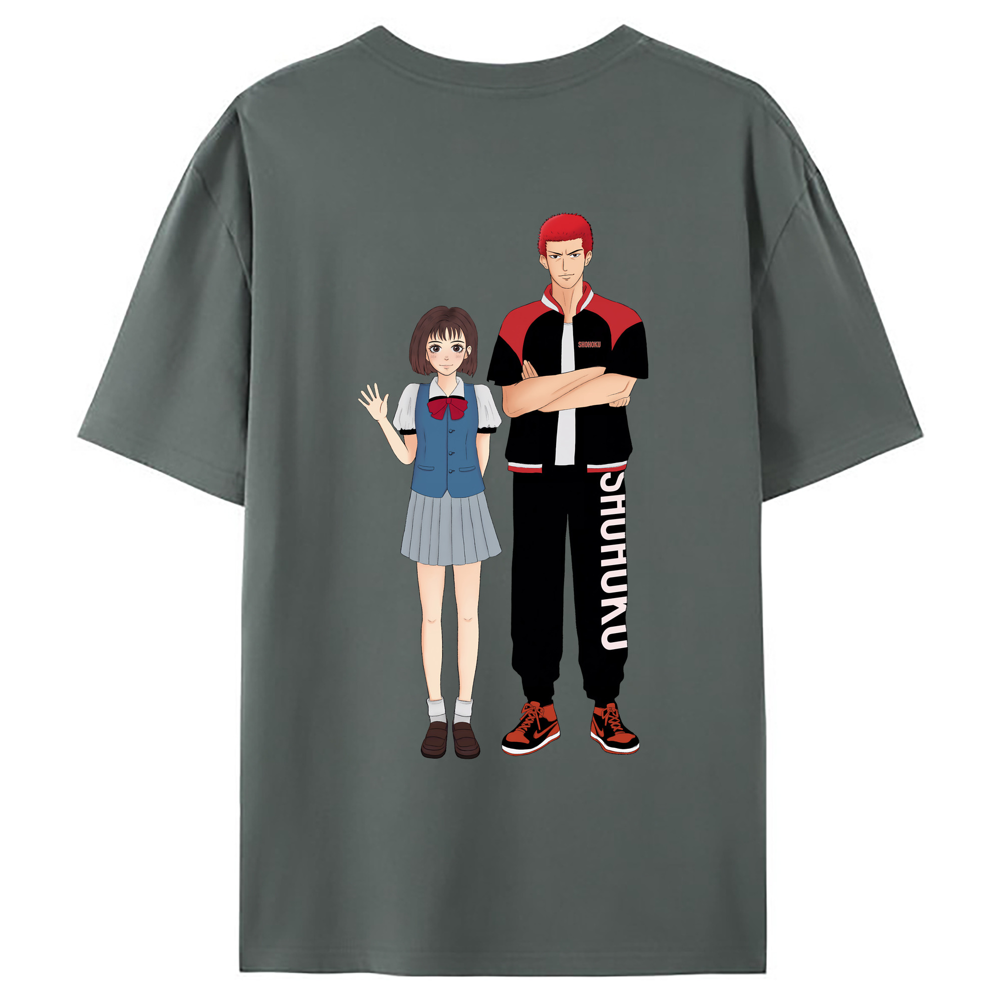 （画像用） SLAM DUNK／スラムダンク 綿100％ メンズ半袖Tシャツ（バックプリント） 通気性